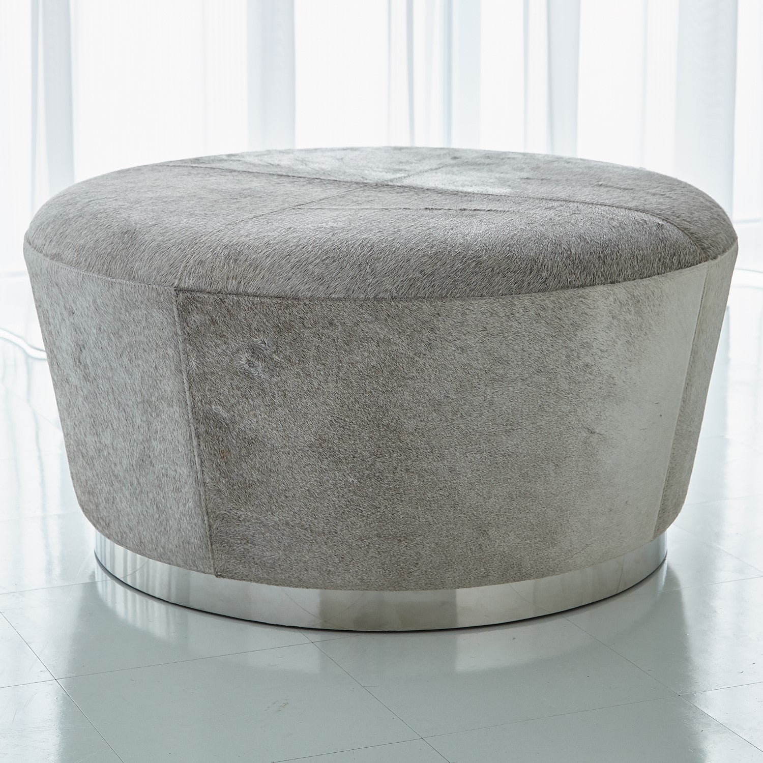 Tapered Ottoman Hair on Hide Grey