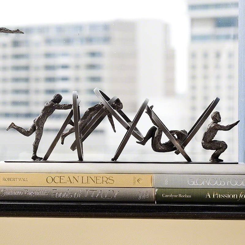 Jumping Through Hoops 7"H Sculpture - Grats Decor Interior Design & Build Inc.