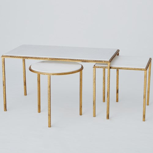 Hammered Gold 16" Square Table - Grats Decor Interior Design & Build Inc.