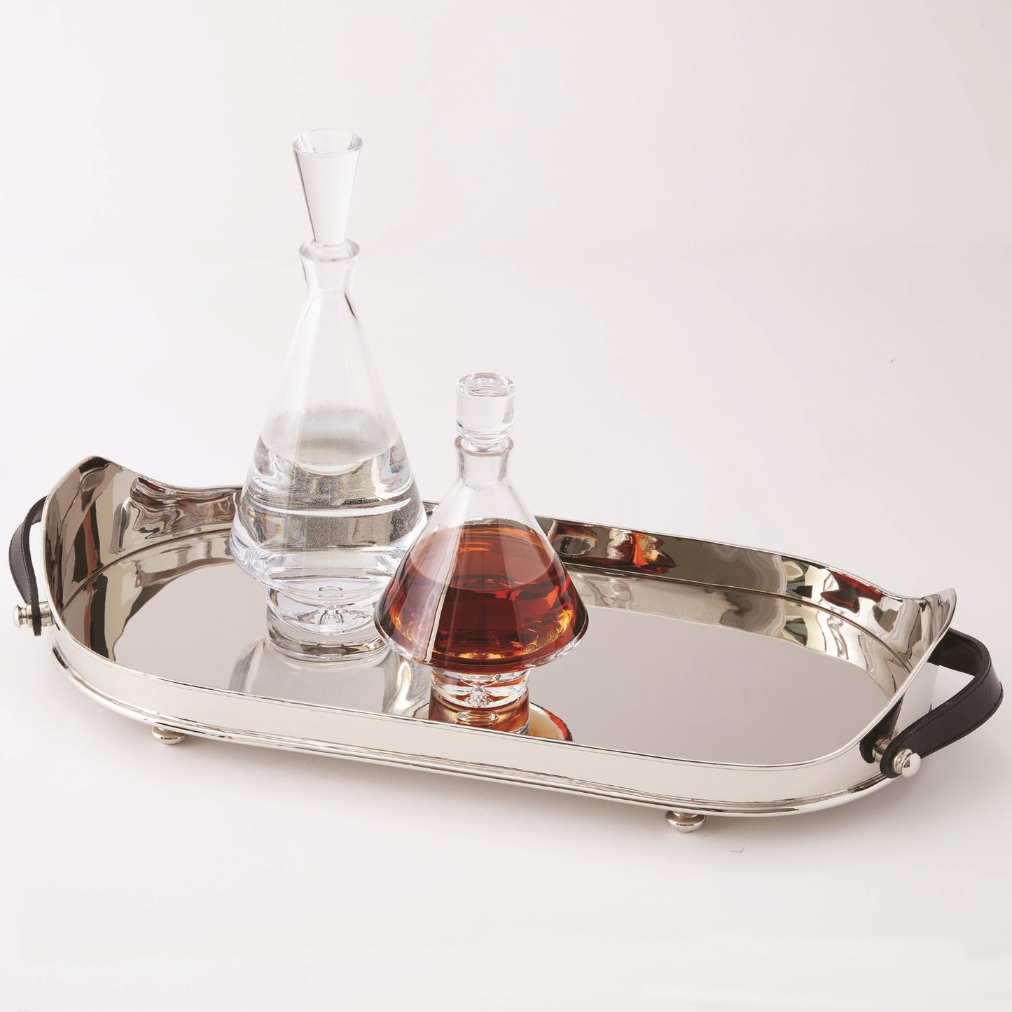 Drinks Tray w/ Leather Handles - Grats Decor Interior Design & Build Inc.