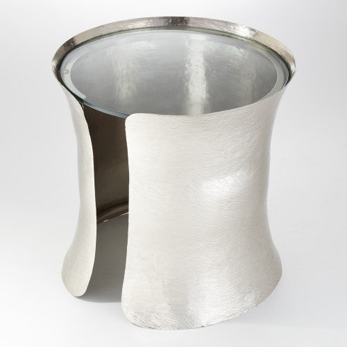 Cuff 18"Dia Side Table - Nickel - Grats Decor Interior Design & Build Inc.
