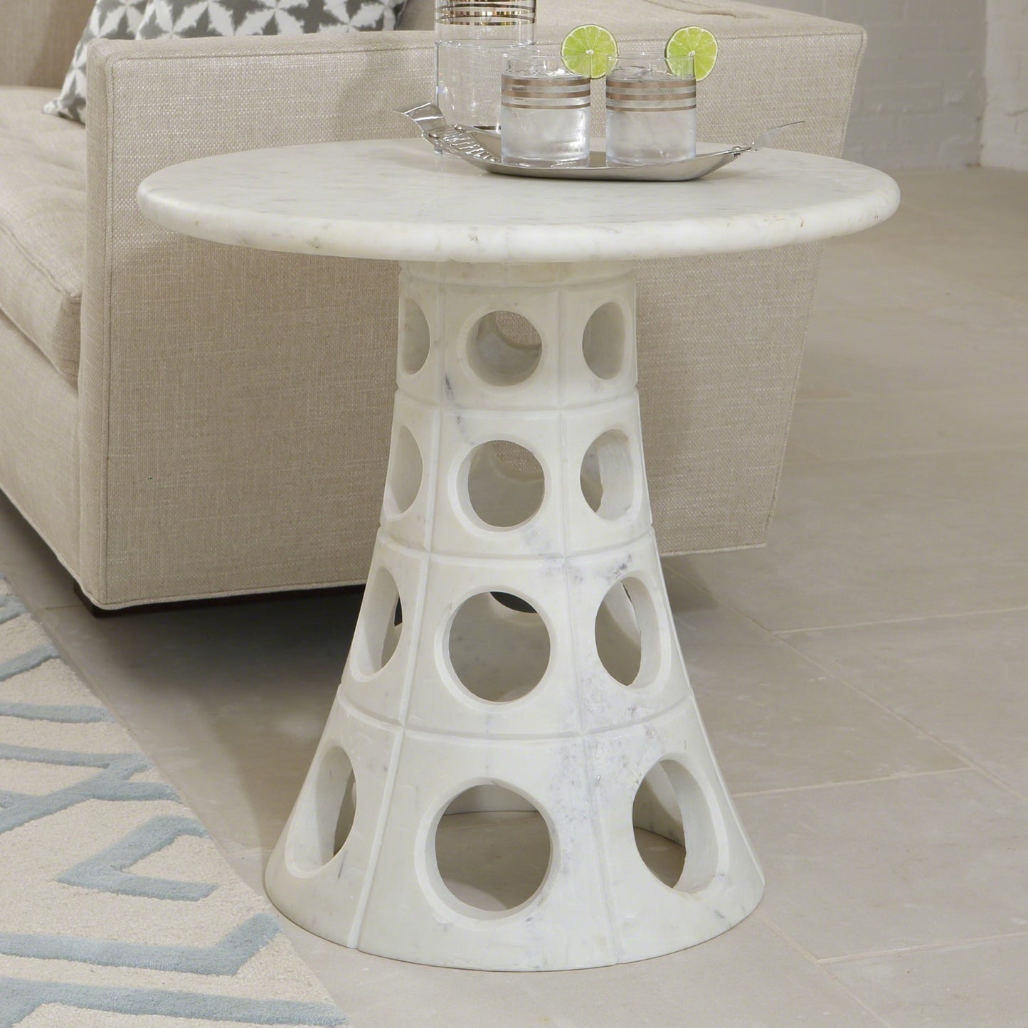 Taper Circle Side Table - Grats Decor Interior Design & Build Inc.