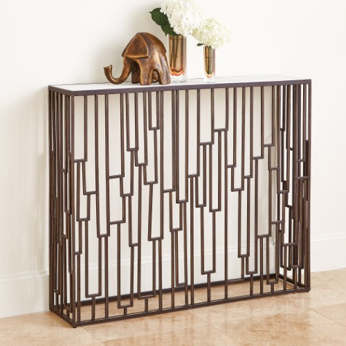 Shingle 43" Hall Table - White Marble - Grats Decor Interior Design & Build Inc.