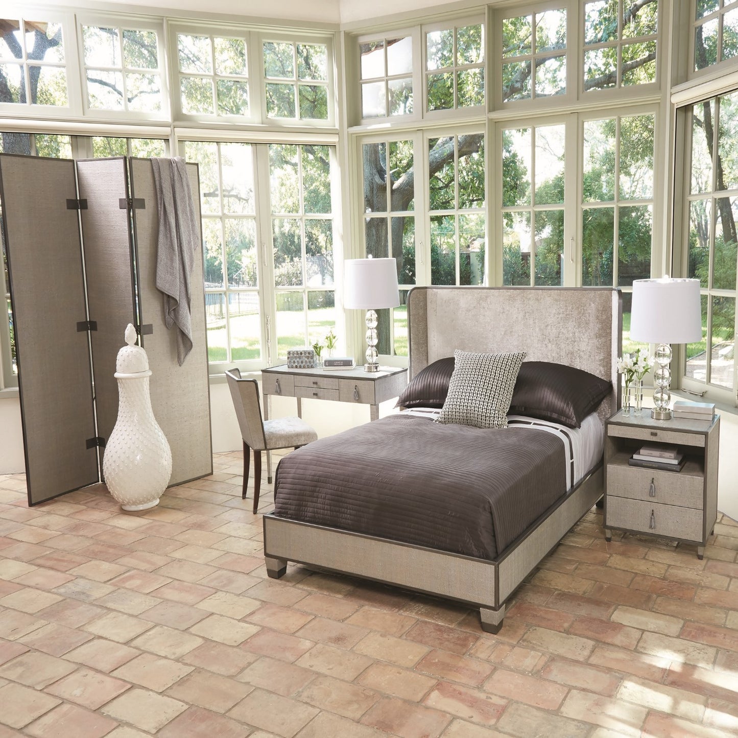 D'Oro Argento Bed- Florentine Silverwork - Queen/ King - Grats Decor Interior Design & Build Inc.