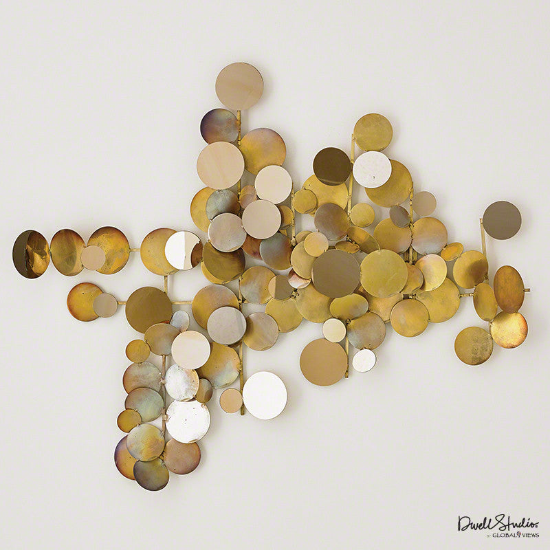 Dot Wall Decor Sculpture - Brass/ Gold - Grats Decor Interior Design & Build Inc.