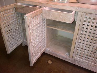 Driftwood 71"W Lattice Credenza - Grats Decor Interior Design & Build Inc.