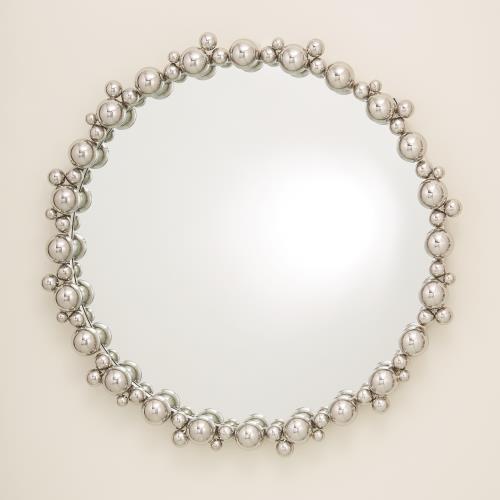 Bubble 33"Dia Mirror - Nickel - Grats Decor Interior Design & Build Inc.