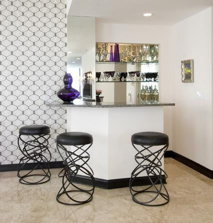Ring Stool - Black Leather - 3 sizes - Grats Decor Interior Design & Build Inc.