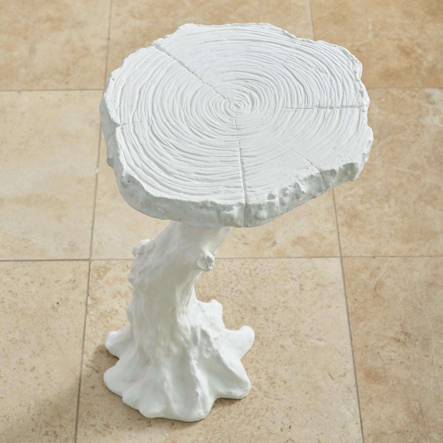 Faux Bois Table - White - Grats Decor Interior Design & Build Inc.