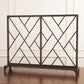 Chinoise Fret Fireplace Screen - Bronze