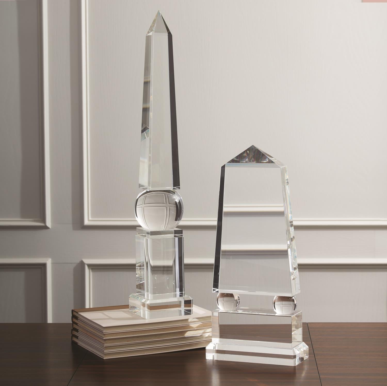 Wide Crystal Obelisk - Grats Decor Interior Design & Build Inc.