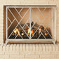Chinoise Fret Fireplace Screen - Nickel