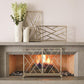 Chinoise Fret Fireplace Screen - Nickel
