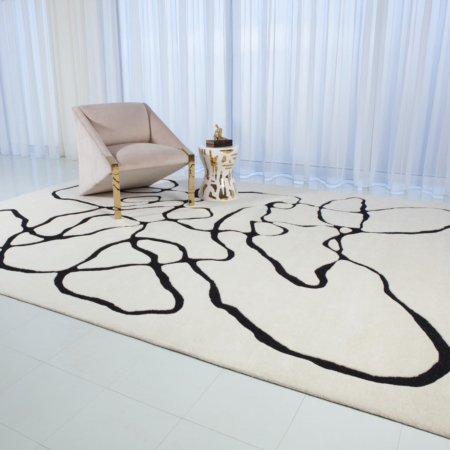 Squiggle Rug - Ivory/Black - 2 sizes