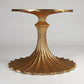 Flute Table 60"Dia Cerused Oak Top w/34" Gold Leaf Base