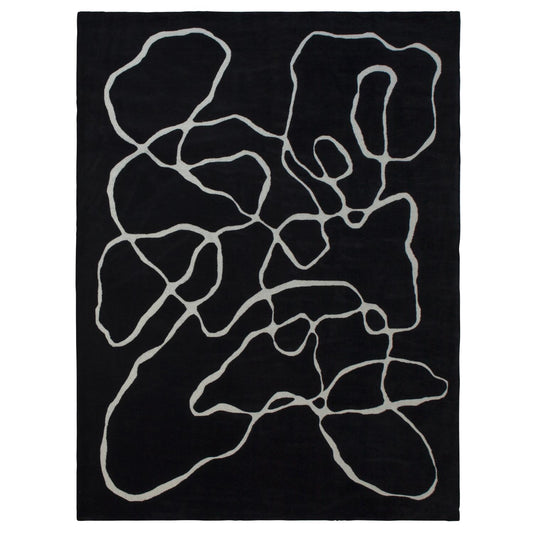Squiggle Rug - Black/Ivory - 2 sizes