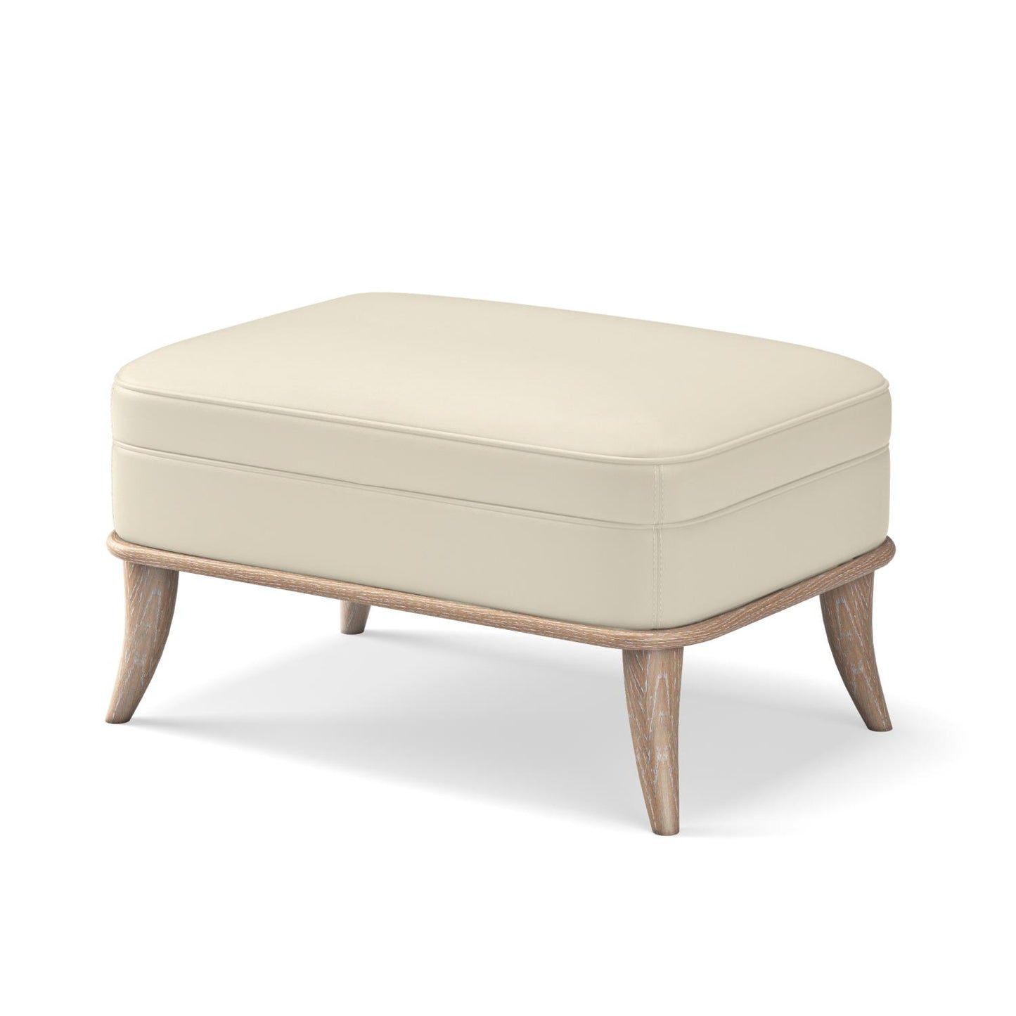 Jackie Ottoman - Grey - Milk Leather