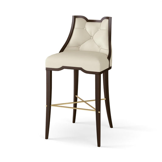 Logan Barstool - Walnut - Milk Leather