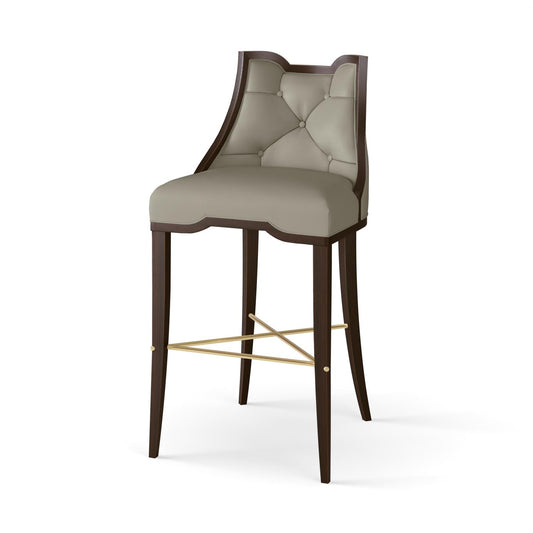 Logan Barstool - Walnut - Chesterfield Grey Leather