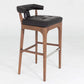 Moderno Bar Stool - Black Marble Leather
