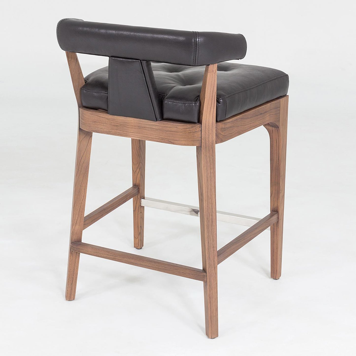 Moderno Counter Stool - Black Marble Leather