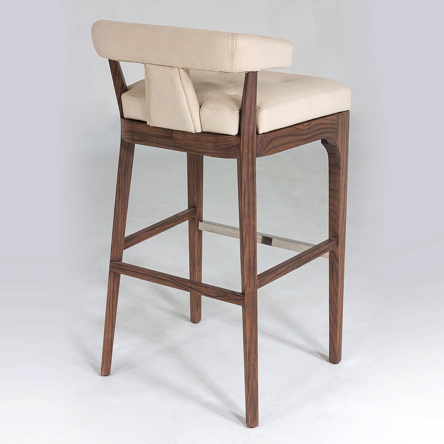 Moderno Bar Stool - Ivory Marble Leather