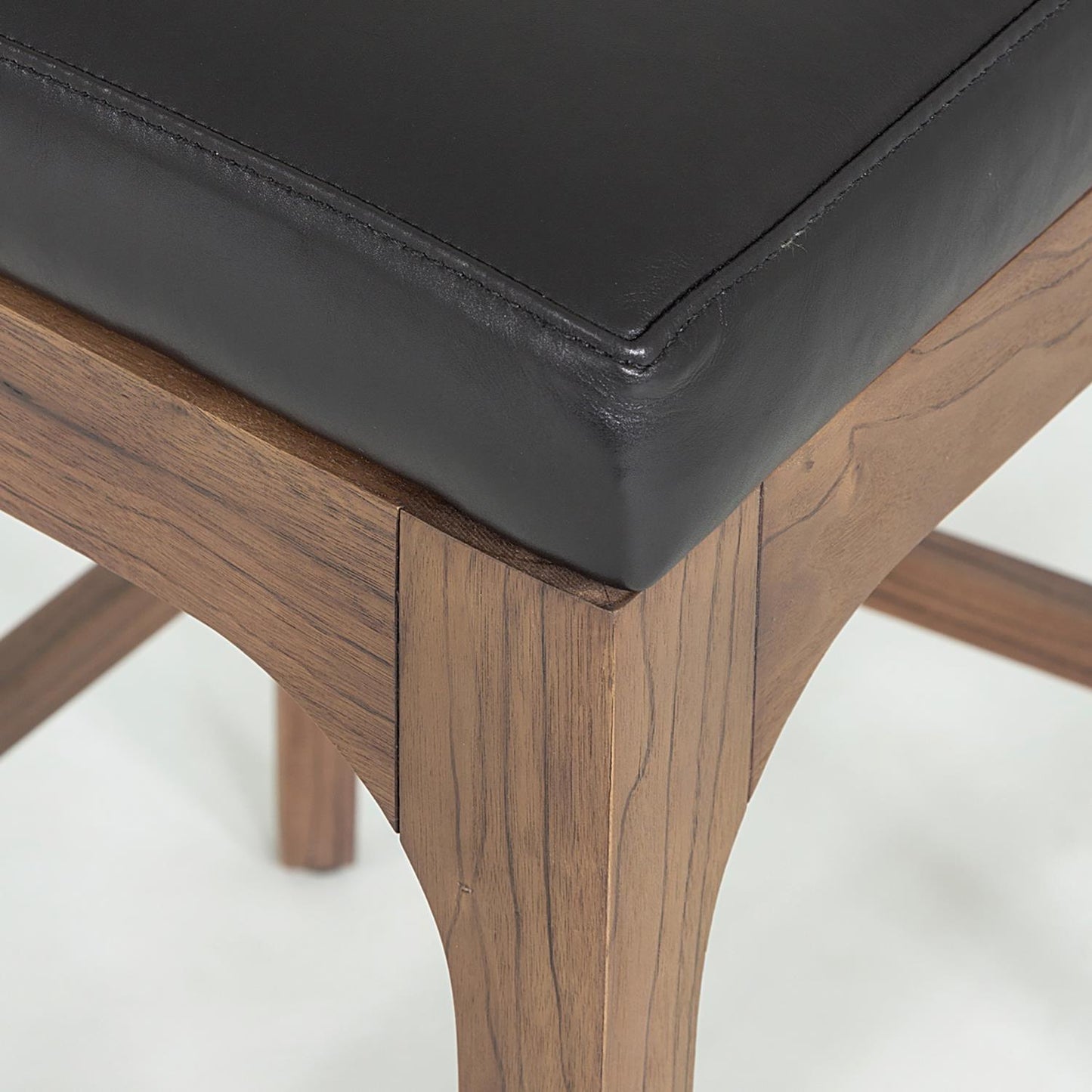 Moderno Counter Stool - Black Marble Leather
