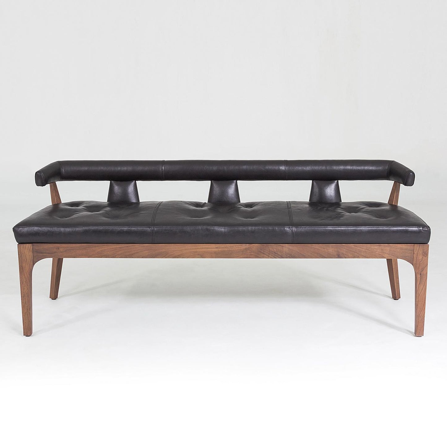 Moderno Bench - Black Marble Leather