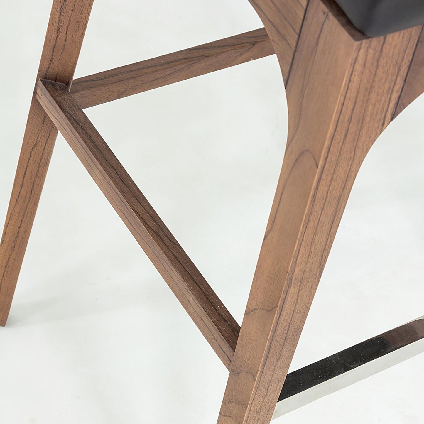 Moderno Bar Stool - Black Marble Leather