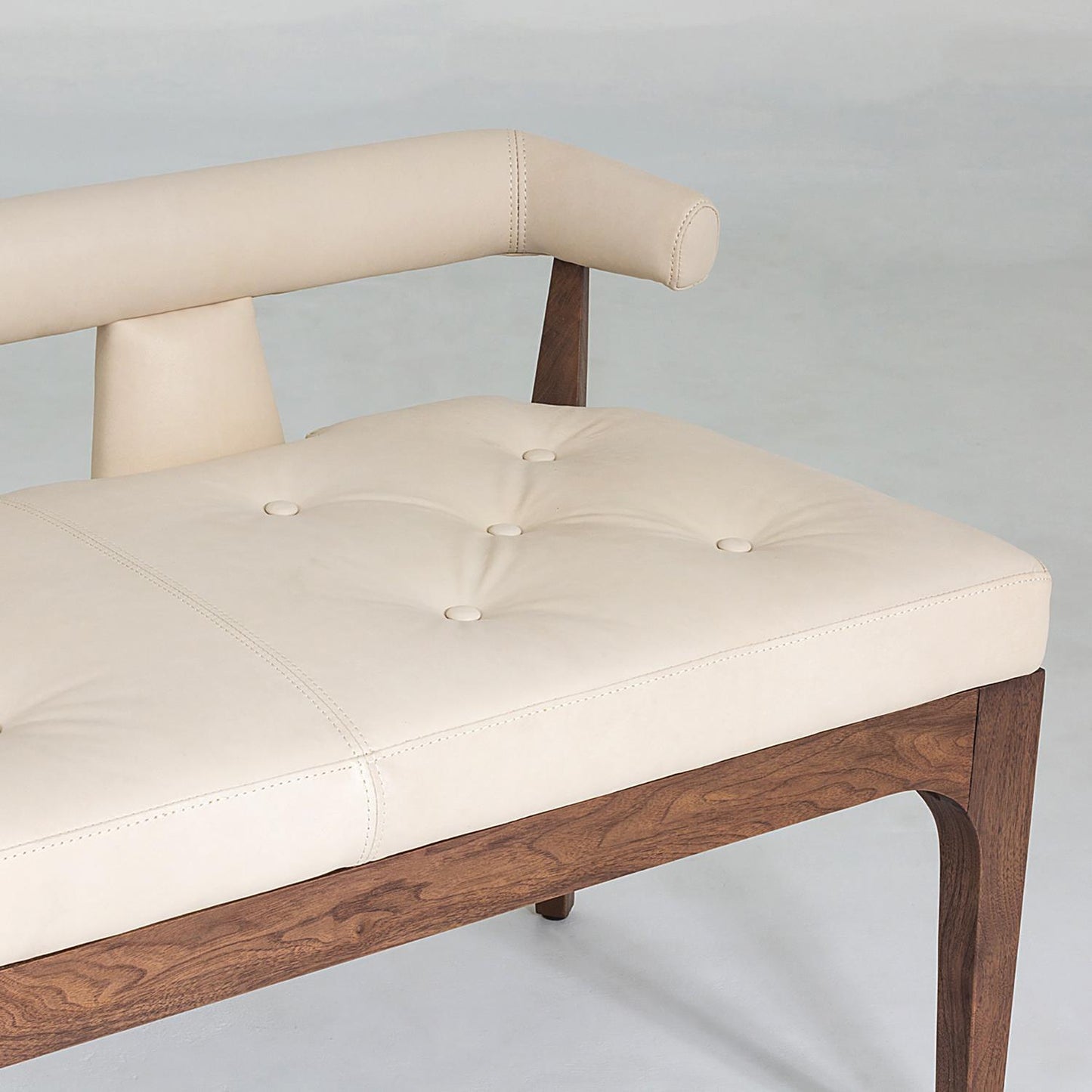 Moderno Bench - Ivory Marble Leather