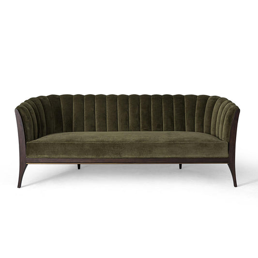 Channel Back Sofa - Moss