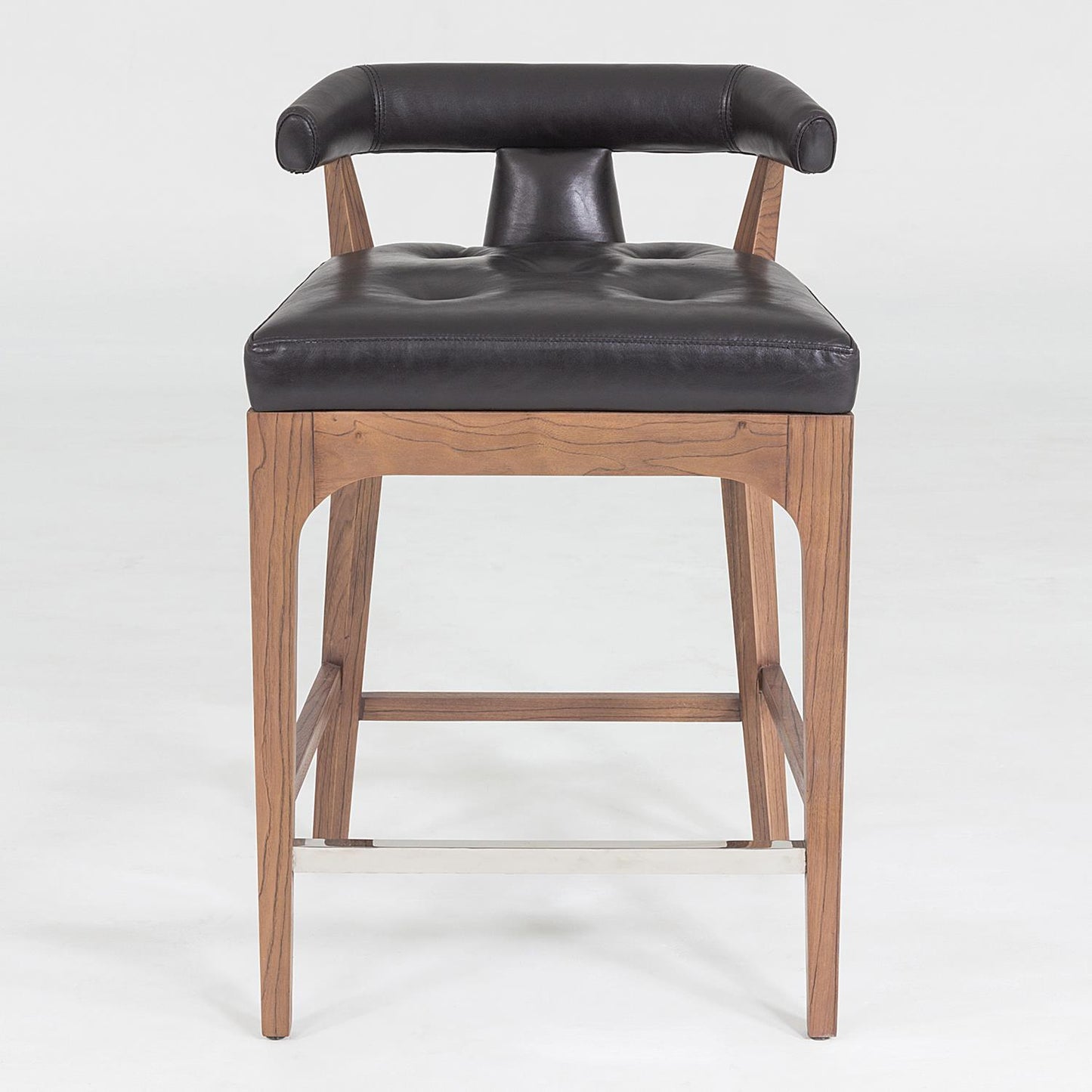Moderno Counter Stool - Black Marble Leather