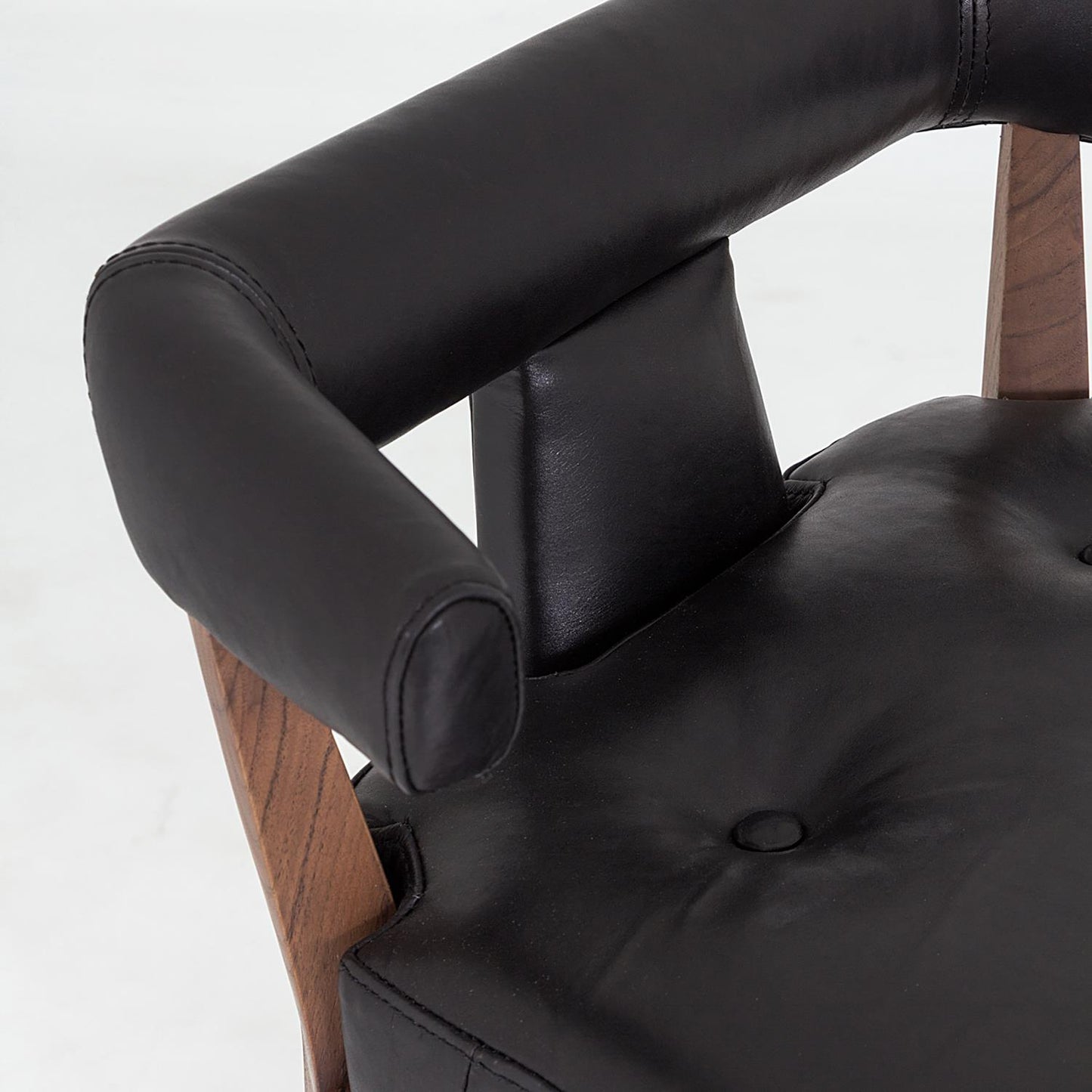Moderno Bar Stool - Black Marble Leather