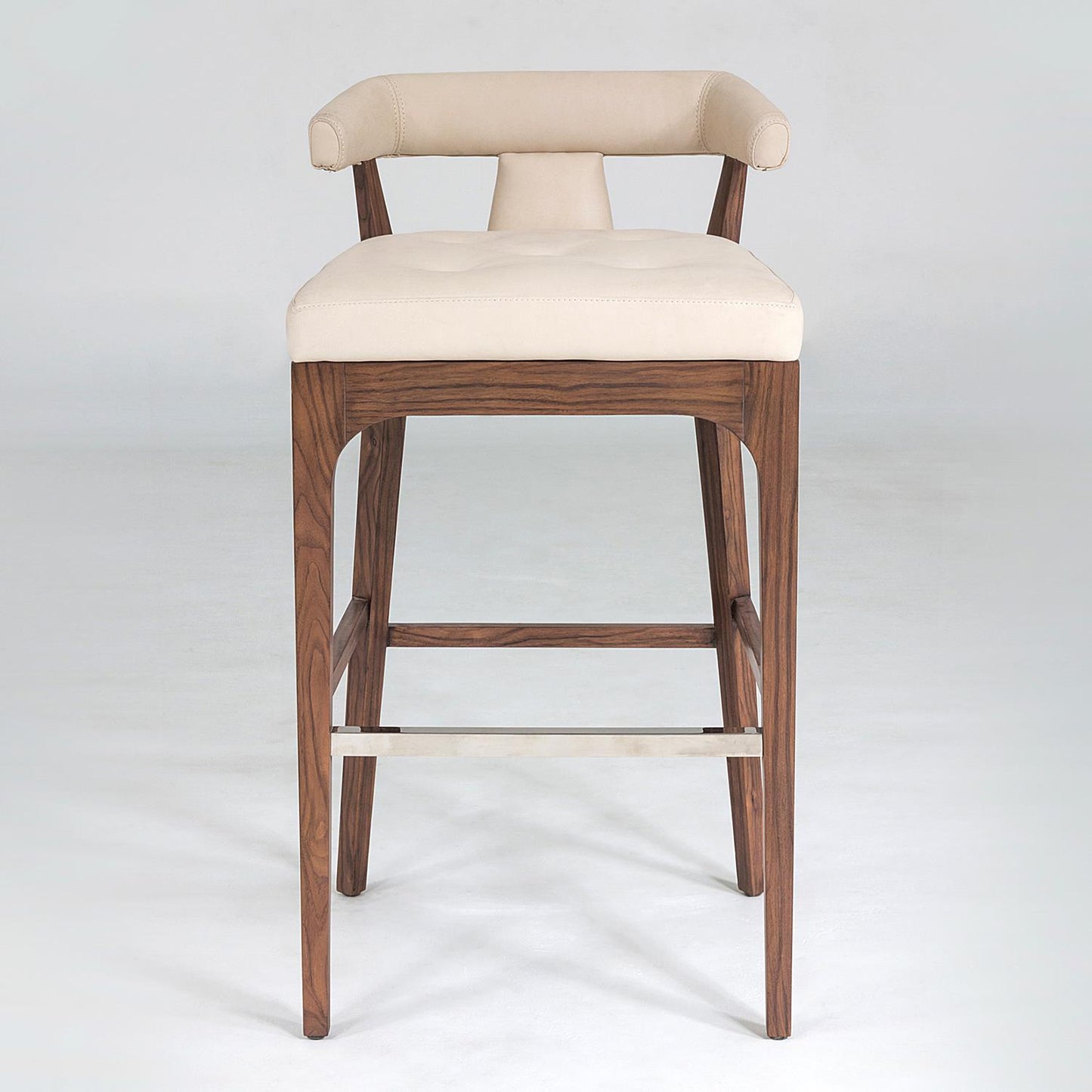 Moderno Bar Stool - Ivory Marble Leather