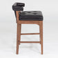 Moderno Counter Stool - Black Marble Leather