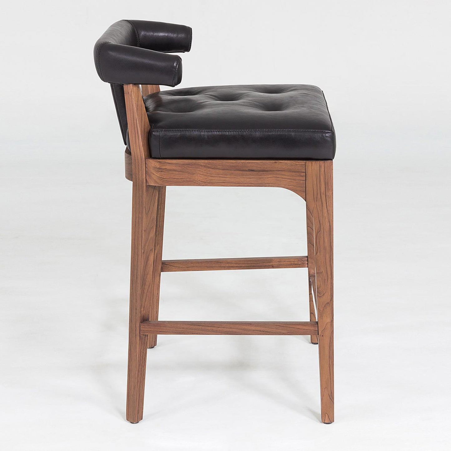 Moderno Counter Stool - Black Marble Leather