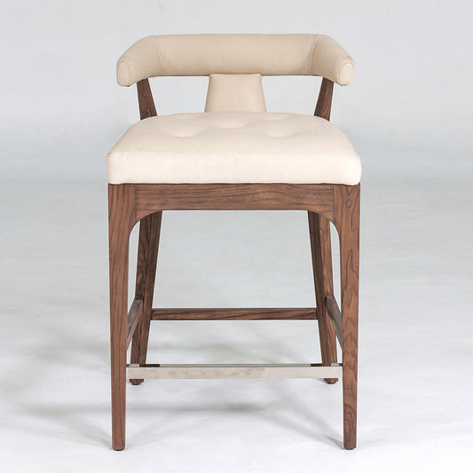 Moderno Counter Stool - Ivory Marble Leather