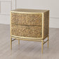 Crinkle Bedside Chest - Brass / Bronze