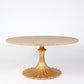 Flute Table 60"Dia Cerused Oak Top w/34" Gold Leaf Base