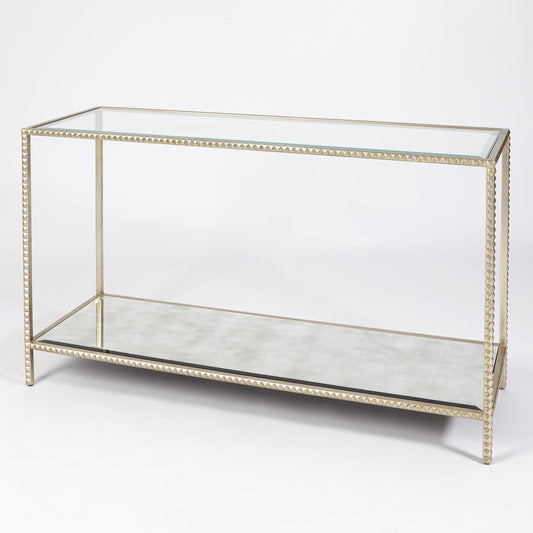 Stud Console Table - Silver Leaf