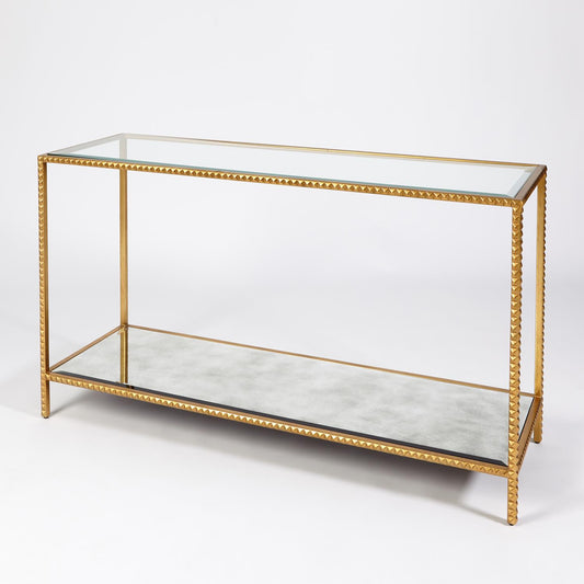 Stud Console Table - Gold Leaf
