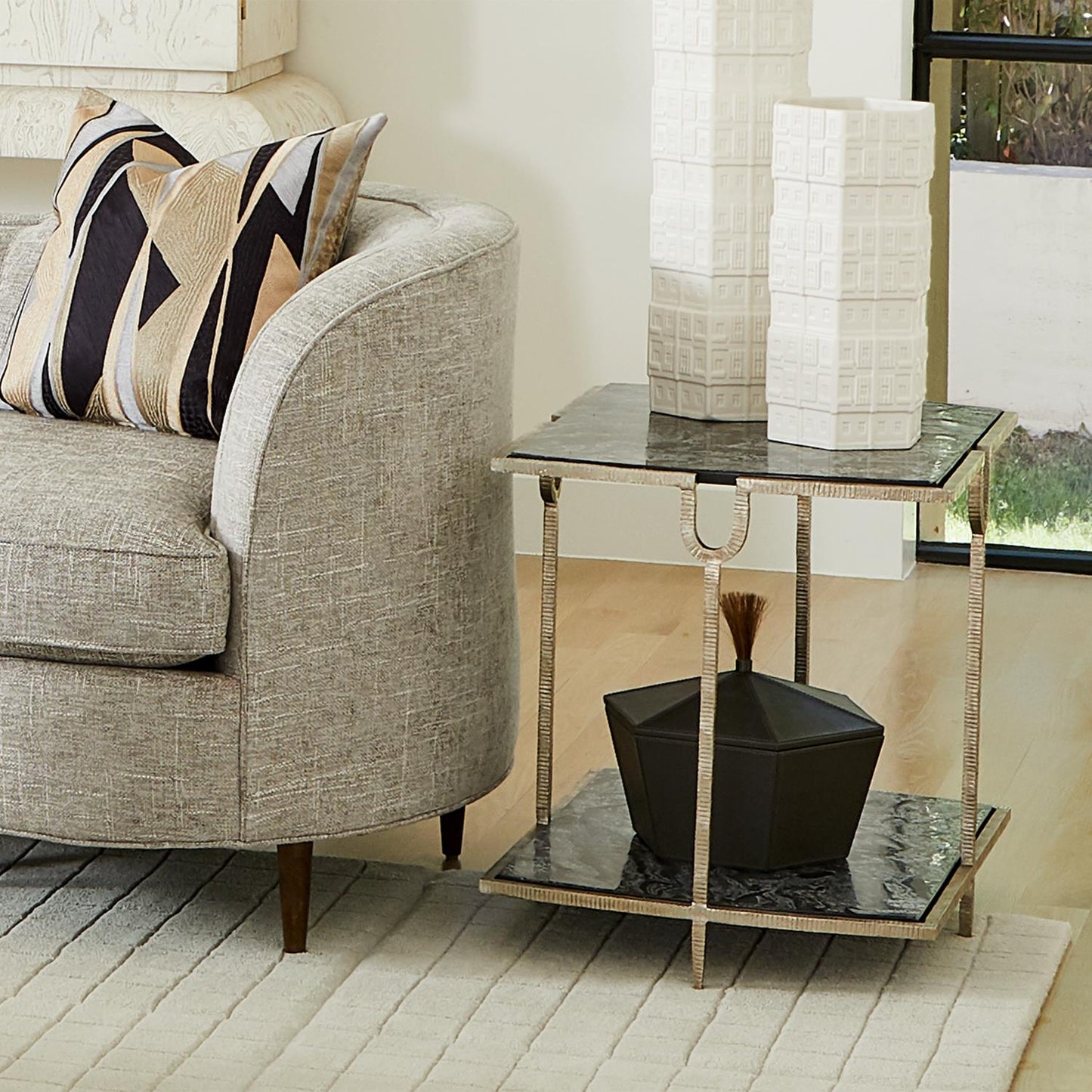 Curve Side Table - Silver