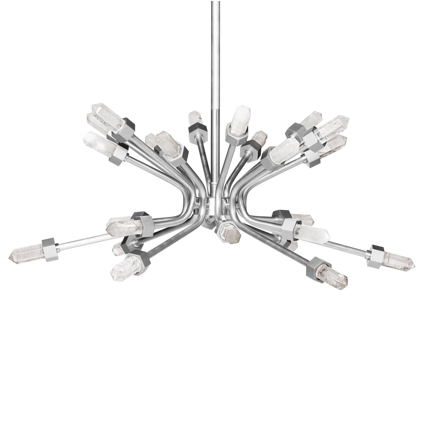 Quartz Burst Chandelier - Satin Nickel