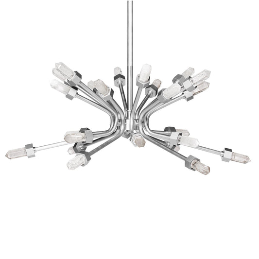 Quartz Burst Chandelier - Satin Nickel