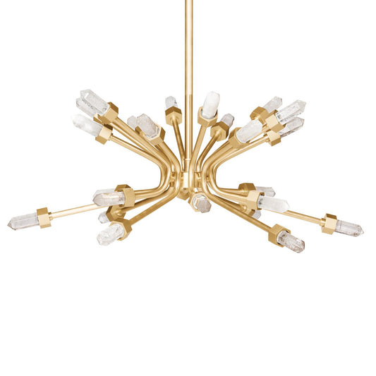 Quartz Burst Chandelier - Satin Brass