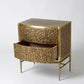 Crinkle Bedside Chest - Brass / Bronze