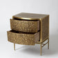 Crinkle Bedside Chest - Brass / Bronze