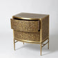 Crinkle Bedside Chest - Brass / Bronze