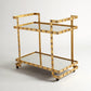 Quartz Stud Bar Cart - Gold Leaf