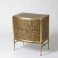 Crinkle Bedside Chest - Brass / Bronze